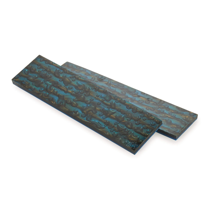 Poly Resin Knife Scales - 15/64" x 2" x 7" - Peacock - Pair